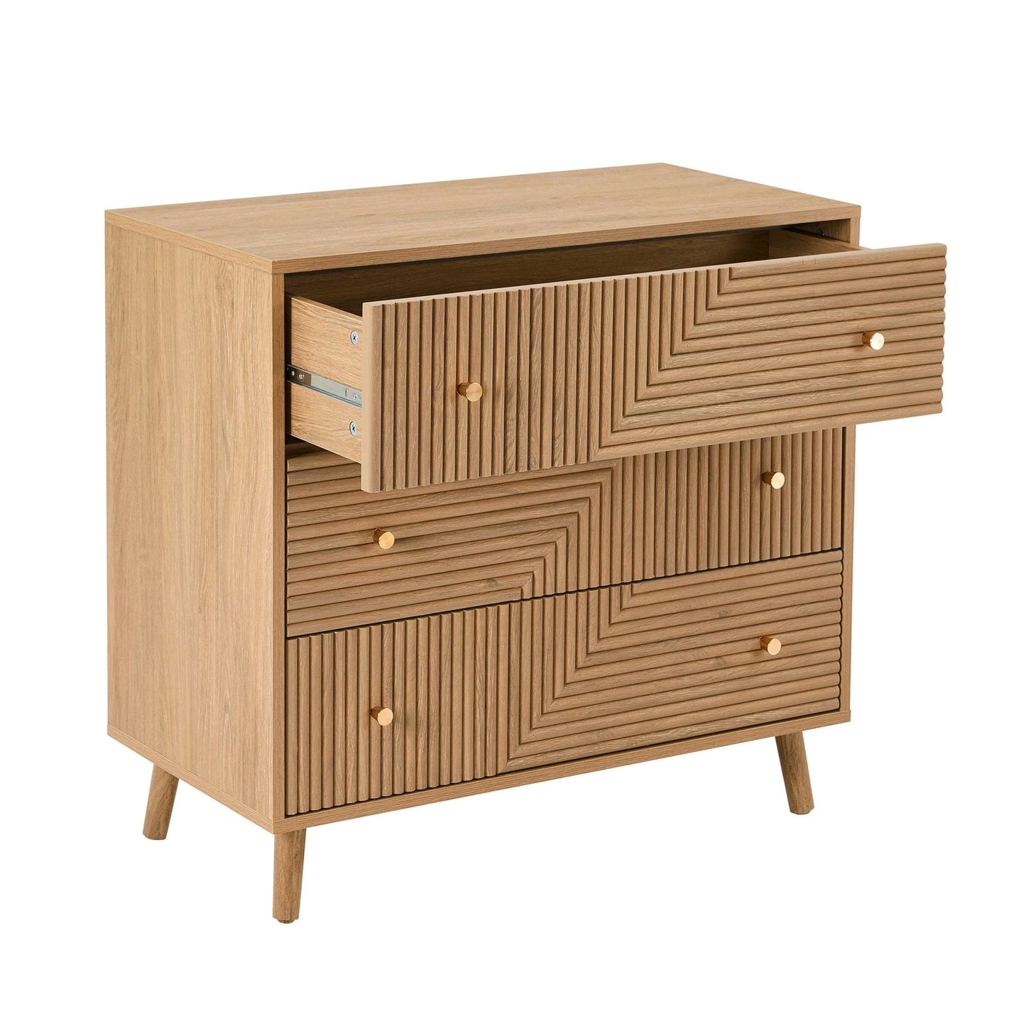 DUS-CC2-03956 Grade-B Dusk Dora 3 Drawer Chest - Light Wood RRP £189.00