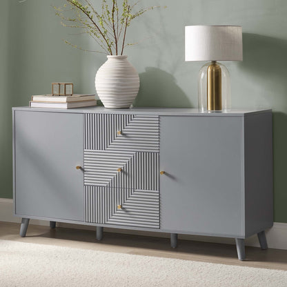 DUS-GOL-02928 Grade-B Dusk Dora Large Sideboard with Drawers - Light Grey RRP £260
