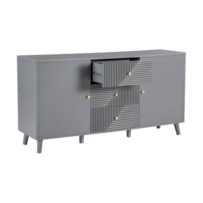 DUS-GOL-02928 Grade-B Dusk Dora Large Sideboard with Drawers - Light Grey RRP £260