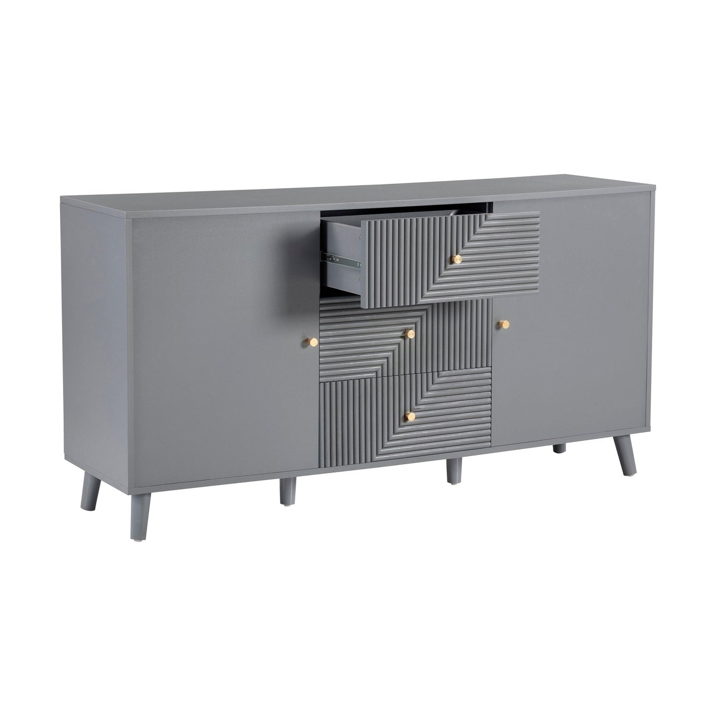 DUS-CC2-04260 Grade-B Dusk Dora Large Sideboard with Drawers - Light Grey RRP £217.00