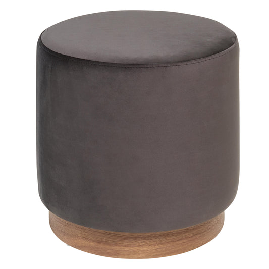 DFS-HO2-05575 Grade-B DFS Duo Footstool With Walnut Trim in Velvet Grey RRP £59