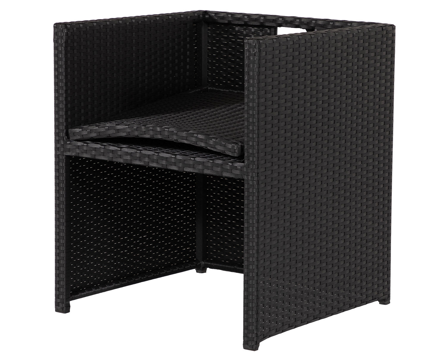 Grade-A Rattan Direct Barcelona 6 Seater Cube Set in Black and Vanilla RRP £1459