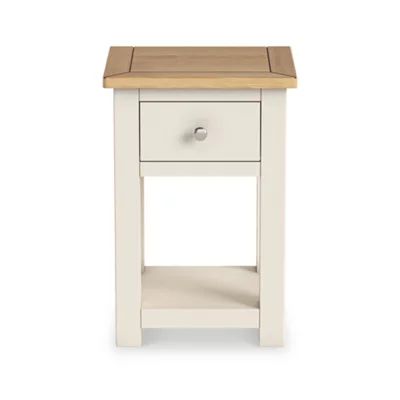 ROS-OUT-00496 Grade-C1 Roseland Furniture Duchy Cream & Oak 1 Drawer Bedside Table RRP £95.95
