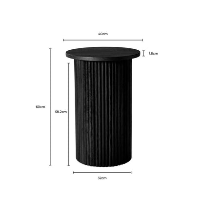 DUS-CC2-04269 Grade-B Dusk Hattie Round Pedestal Side Table - Black RRP £89.00