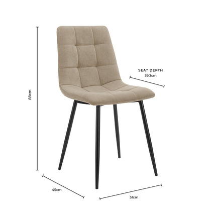 DUS-GOL-07040 Grade-B Dusk Eden Set Of 2 Dining Chairs - Velvet - Charcoal RRP £99