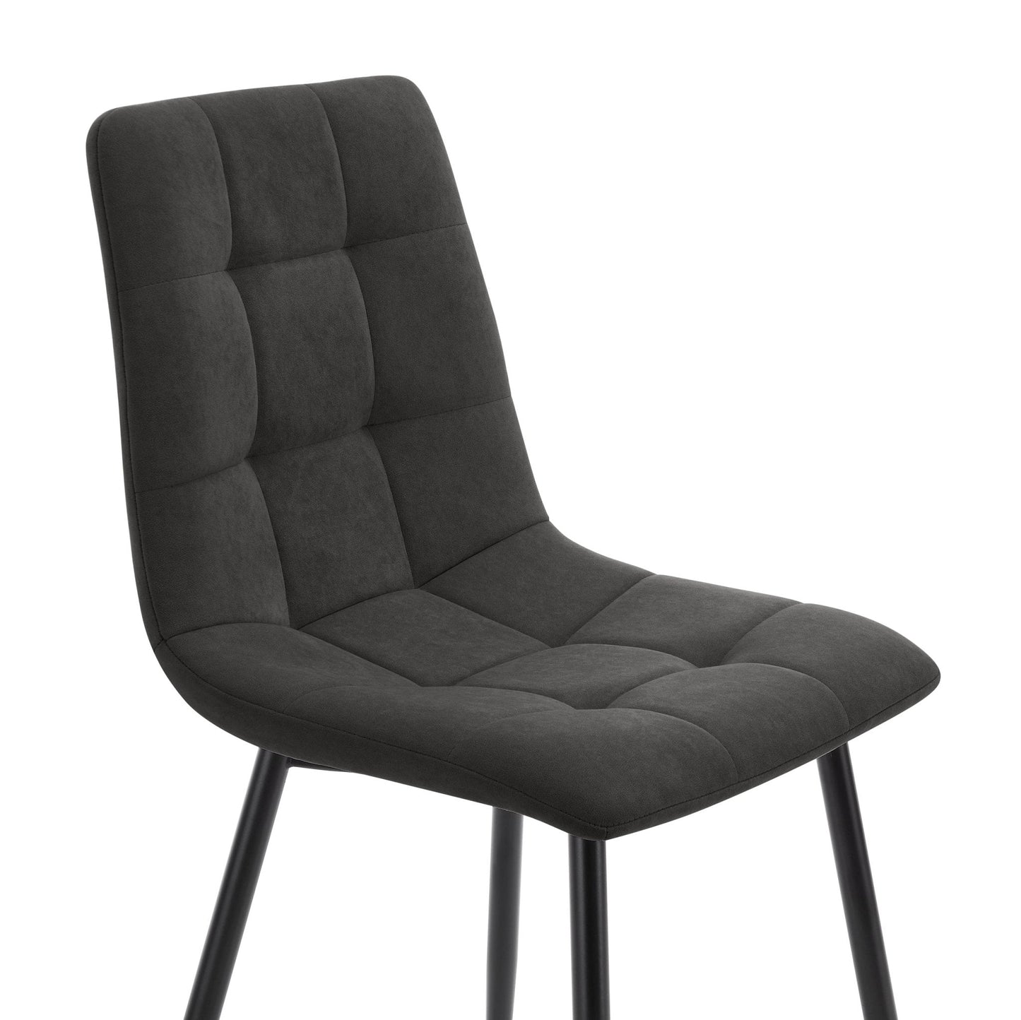 DUS-GOL-07040 Grade-B Dusk Eden Set Of 2 Dining Chairs - Velvet - Charcoal RRP £99