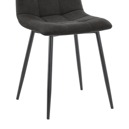 DUS-GOL-07040 Grade-B Dusk Eden Set Of 2 Dining Chairs - Velvet - Charcoal RRP £99