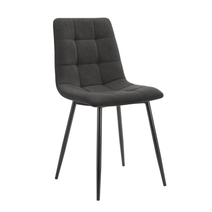 DUS-GOL-07040 Grade-B Dusk Eden Set Of 2 Dining Chairs - Velvet - Charcoal RRP £99