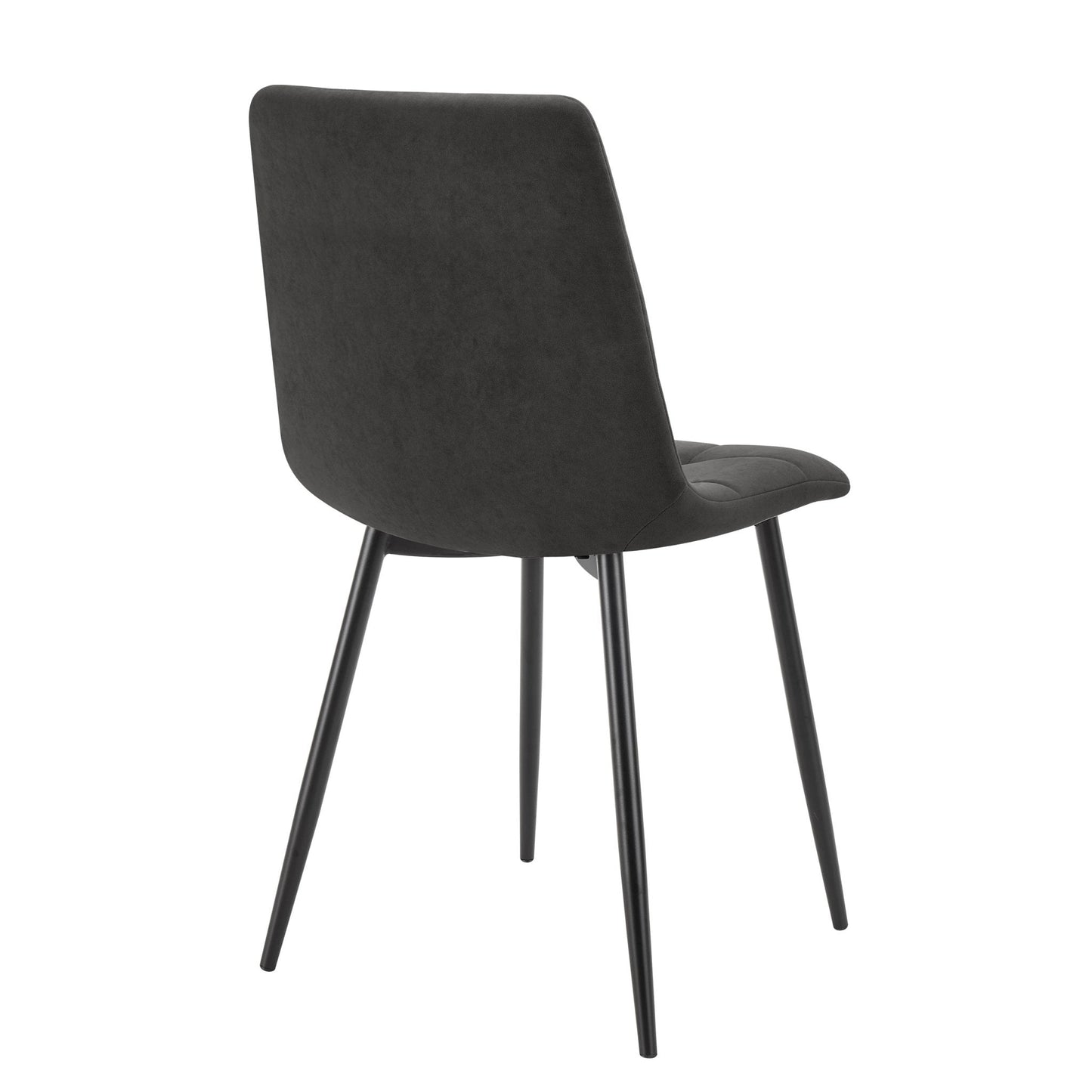 DUS-GOL-07040 Grade-B Dusk Eden Set Of 2 Dining Chairs - Velvet - Charcoal RRP £99