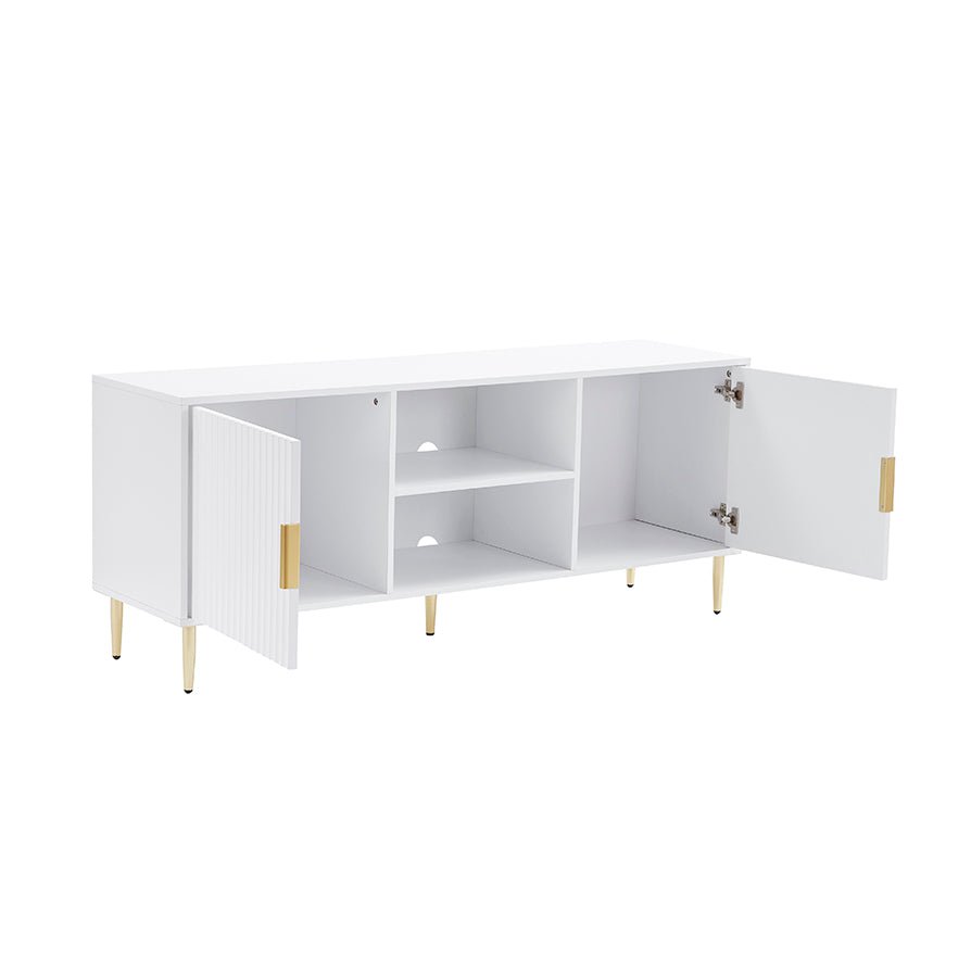 Dusk Evie Matte Warm White & Gold Effect TV Stand
