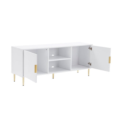 Dusk Evie Matte Warm White & Gold Effect TV Stand