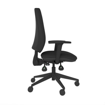 POS-CC2-00247 Grade-C1 Posturite Posturite Positiv P-Sit High Back Office Chair with Armrests and Inflatable Lumbar - Black RRP £477