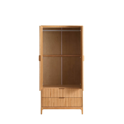 DUS-CC2-03063 Grade-BER Dusk Elena Ash 2 Door Wardrobe with Drawers - Light Wood RRP £389.00