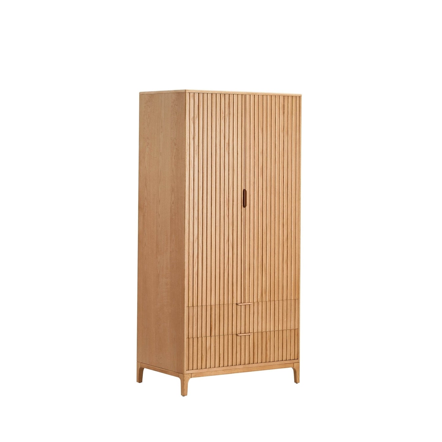 DUS-CC2-03063 Grade-BER Dusk Elena Ash 2 Door Wardrobe with Drawers - Light Wood RRP £389.00