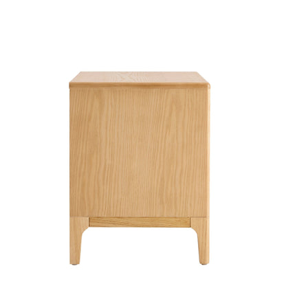 DUS-GOL-03194 Grade-B Dusk Elena Ash 2 Drawer Bedside Table - Light Wood RRP £139