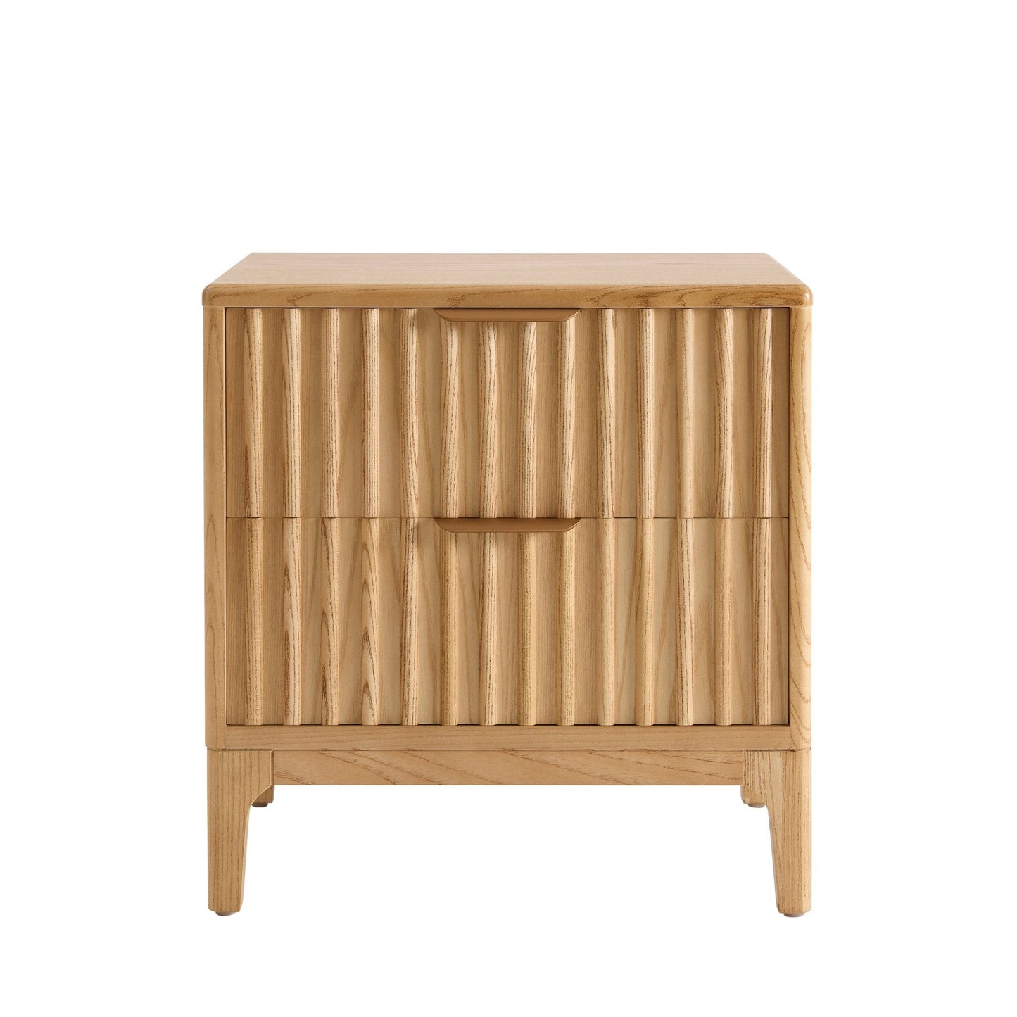 DUS-GOL-03194 Grade-B Dusk Elena Ash 2 Drawer Bedside Table - Light Wood RRP £139