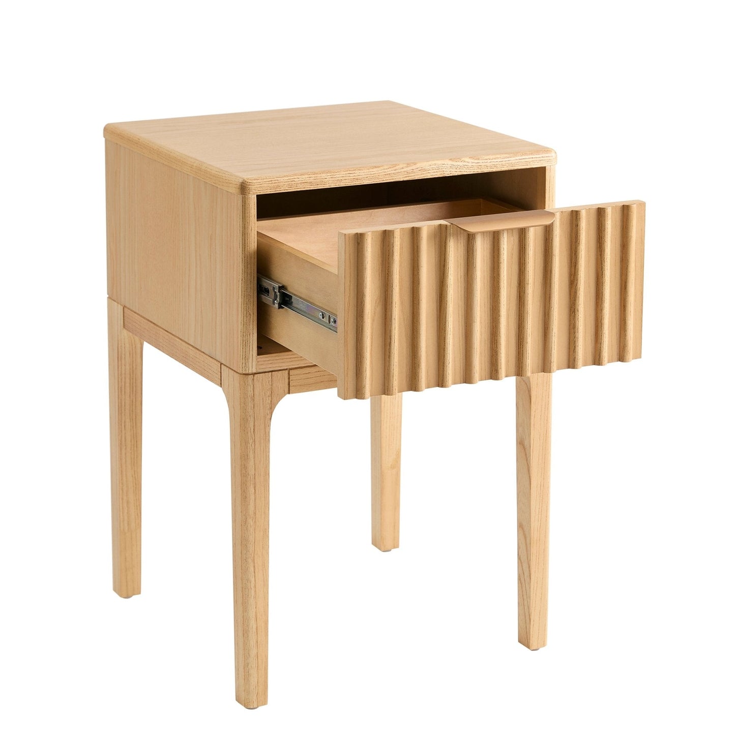 DUS-CC2-04850 Grade-B Dusk Elena Ash 1 Drawer Nightstand - Light Wood RRP £129.00