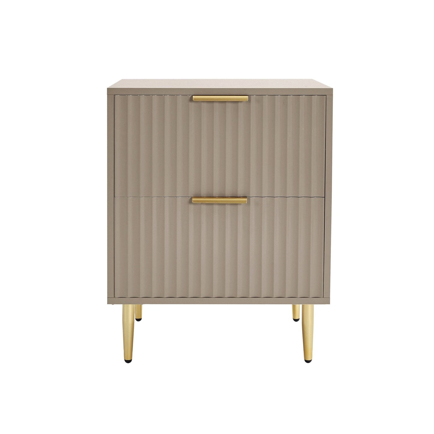 DUS-GOL-05235 Grade-B Dusk Evie 2 Drawer Bedside Table - Taupe RRP £143