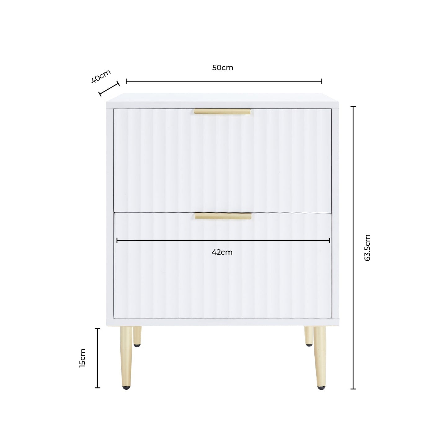 DUS-GOL-05936 Grade-B Dusk Evie 2 Drawer Bedside Table - Taupe RRP £143