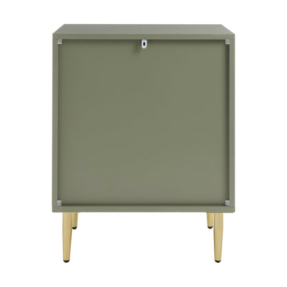 DUS-GOL-02911 Grade-B Dusk Evie 2 Drawer Bedside Table - Vetiver RRP £79