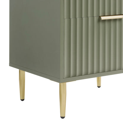 DUS-GOL-02911 Grade-B Dusk Evie 2 Drawer Bedside Table - Vetiver RRP £79