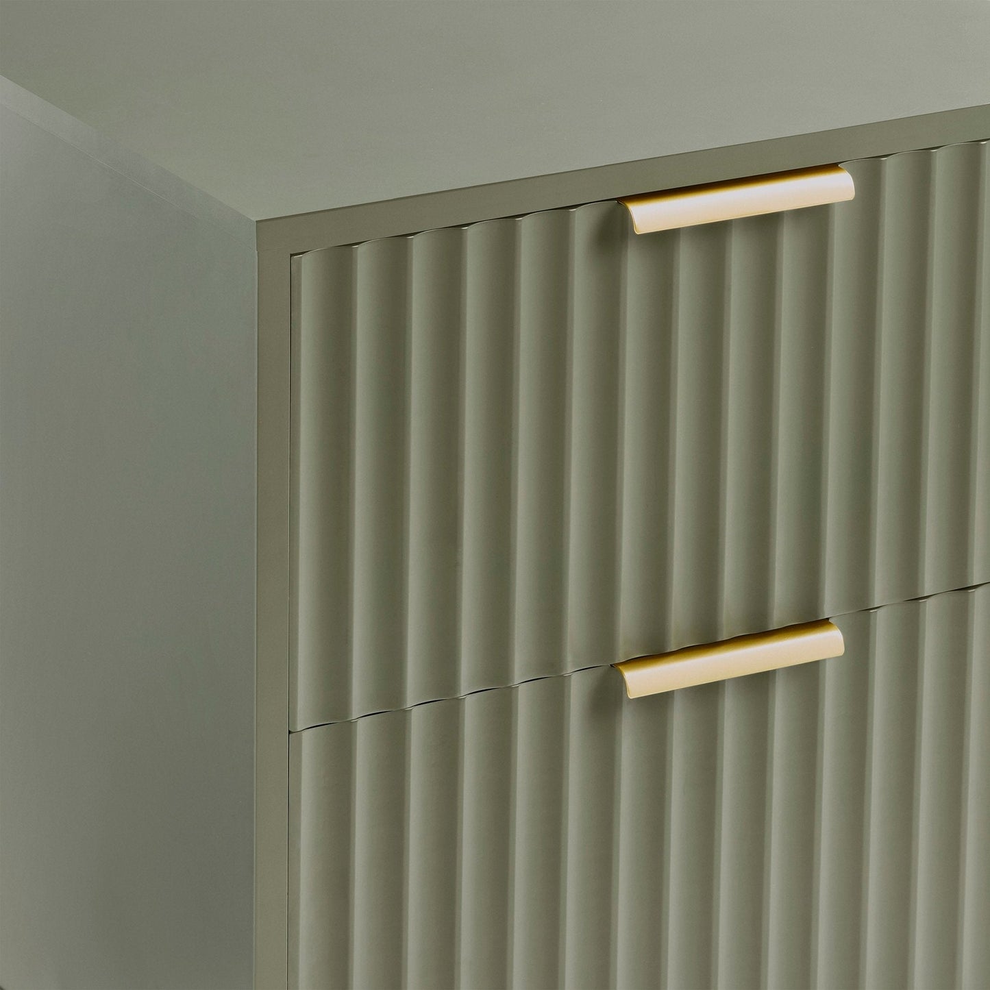 DUS-GOL-02911 Grade-B Dusk Evie 2 Drawer Bedside Table - Vetiver RRP £79