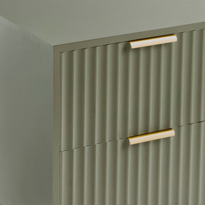 DUS-GOL-02911 Grade-B Dusk Evie 2 Drawer Bedside Table - Vetiver RRP £79