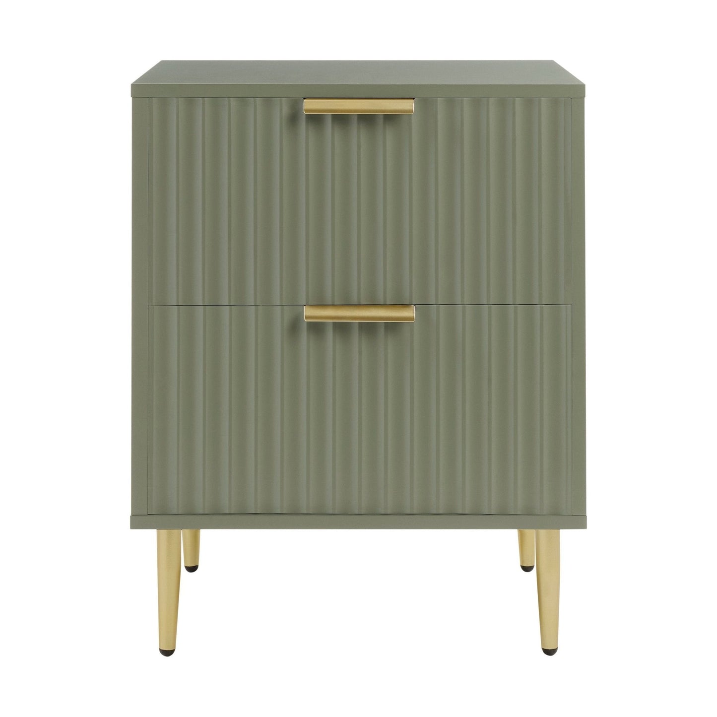 DUS-GOL-02911 Grade-B Dusk Evie 2 Drawer Bedside Table - Vetiver RRP £79