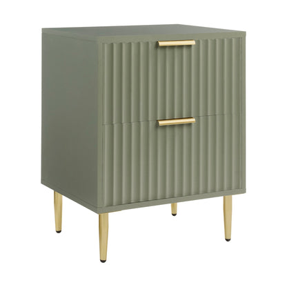 DUS-GOL-02911 Grade-B Dusk Evie 2 Drawer Bedside Table - Vetiver RRP £79
