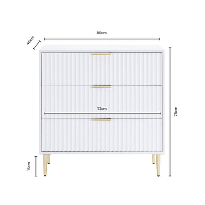 DUS-CC2-01224 Grade-B Dusk Evie 3 Drawer Chest - Sage Green RRP £179.00