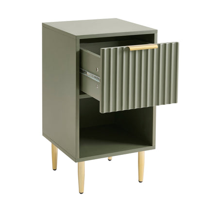 DUS-GOL-06142 Grade-B Dusk Evie 1 Drawer Nightstand - Vetiver RRP £89