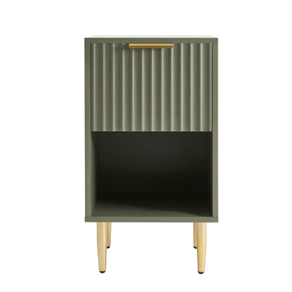 DUS-GOL-06142 Grade-B Dusk Evie 1 Drawer Nightstand - Vetiver RRP £89