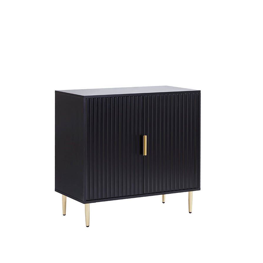 DUS-CC2-05092 Grade-B Dusk Evie Black & Gold Effect 2 Door Sideboard RRP £209.00