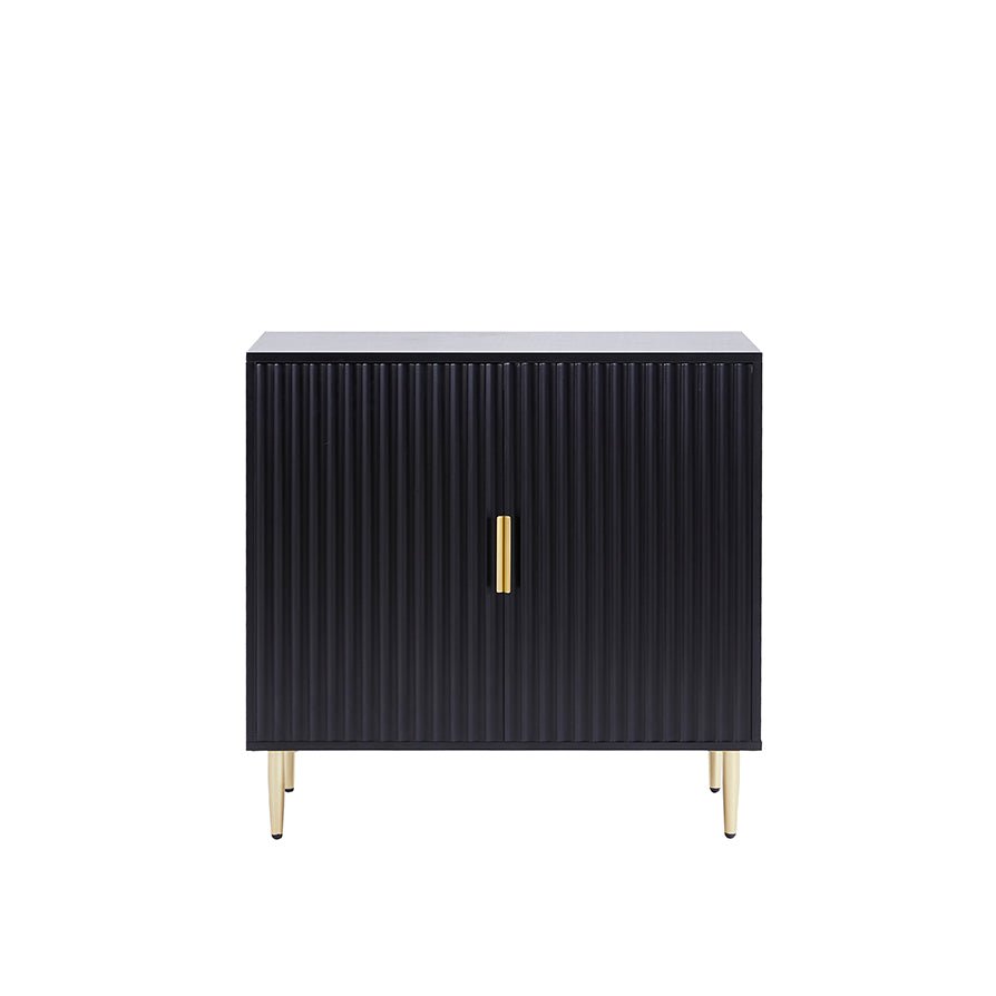 DUS-CC2-05092 Grade-B Dusk Evie Black & Gold Effect 2 Door Sideboard RRP £209.00