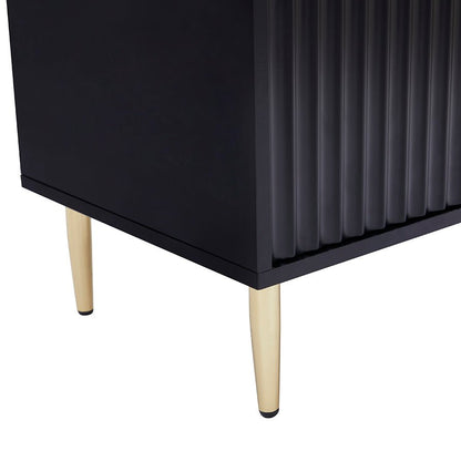 DUS-CC2-05092 Grade-B Dusk Evie Black & Gold Effect 2 Door Sideboard RRP £209.00