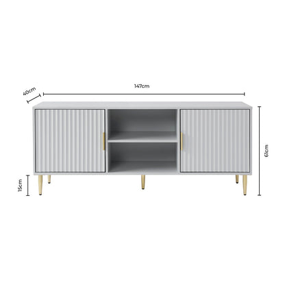 DUS-CC2-04349 Grade-B Dusk Evie TV Unit for TVs up to 65" - Black RRP £202.00