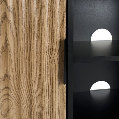 DUS-GOL-00665 Grade-B Dusk Evie TV Unit - Black/Wood Effect RRP £169