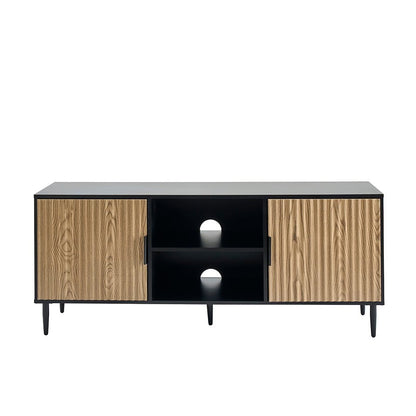 DUS-GOL-00665 Grade-B Dusk Evie TV Unit - Black/Wood Effect RRP £169