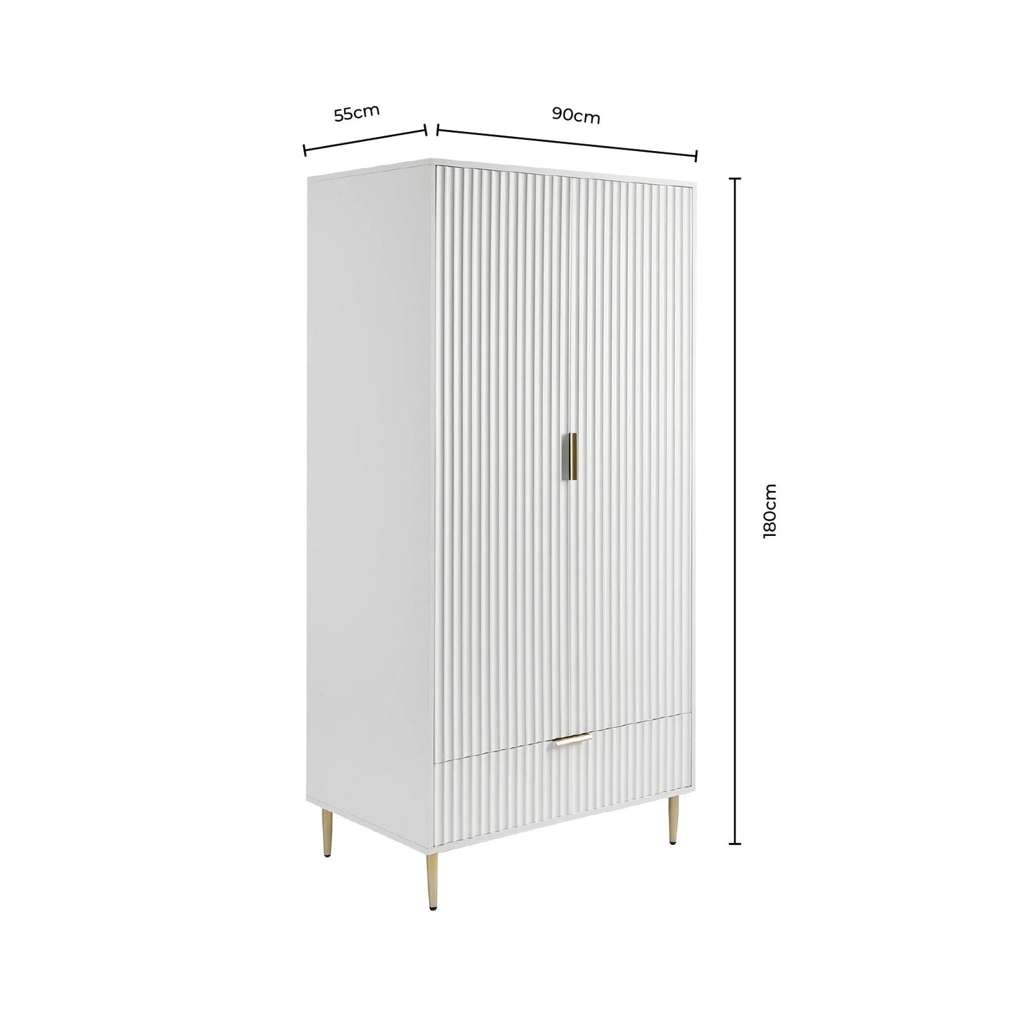 DUS-CC2-03876 Grade-B Dusk Evie 2 Door Wardrobe with Drawers - Taupe RRP £319.00