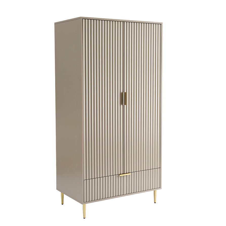 DUS-CC2-03876 Grade-B Dusk Evie 2 Door Wardrobe with Drawers - Taupe RRP £319.00