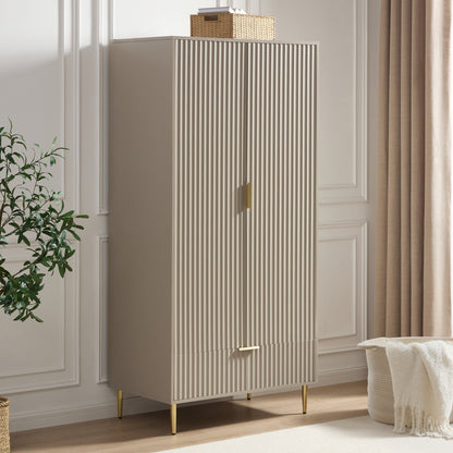 DUS-CC2-03876 Grade-B Dusk Evie 2 Door Wardrobe with Drawers - Taupe RRP £319.00