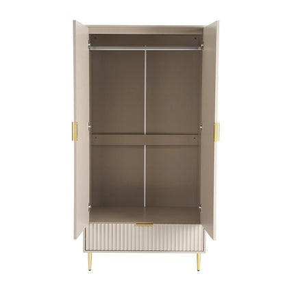 DUS-CC2-03876 Grade-B Dusk Evie 2 Door Wardrobe with Drawers - Taupe RRP £319.00