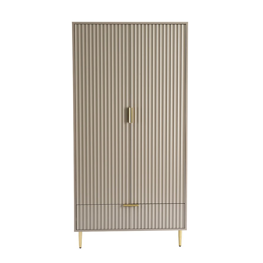 DUS-CC2-03876 Grade-B Dusk Evie 2 Door Wardrobe with Drawers - Taupe RRP £319.00