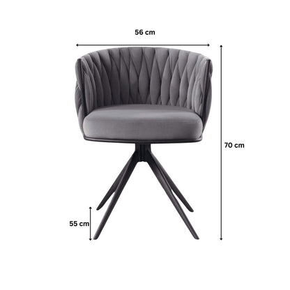 BFW-GOL-00900 Grade-B Big Furniture Warehouse Reno Curved Back Grey Velvet Accent Chair RRP £80
