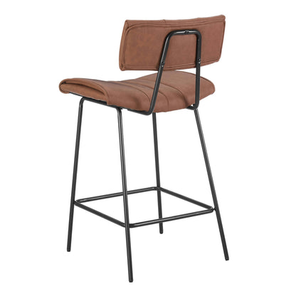 DUS-GOL-05692 Grade-B Dusk Fearne Set of 2 Barstools - Faux Leather Tan RRP £159