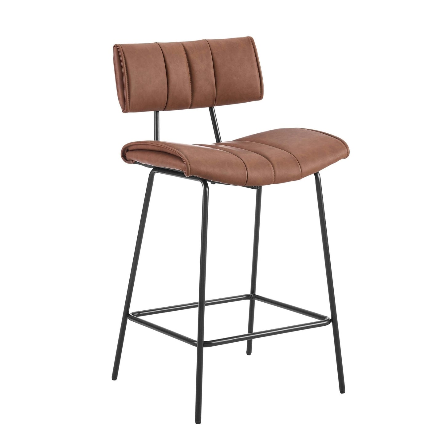 DUS-GOL-05692 Grade-B Dusk Fearne Set of 2 Barstools - Faux Leather Tan RRP £159