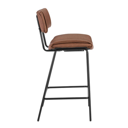 DUS-GOL-05692 Grade-B Dusk Fearne Set of 2 Barstools - Faux Leather Tan RRP £159