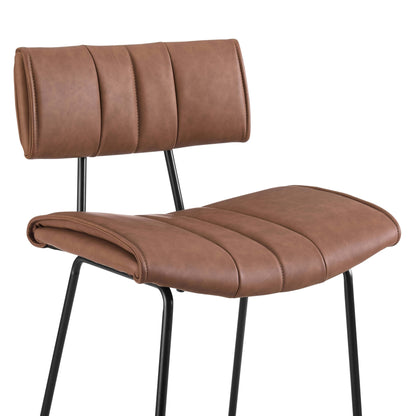 DUS-GOL-05692 Grade-B Dusk Fearne Set of 2 Barstools - Faux Leather Tan RRP £159
