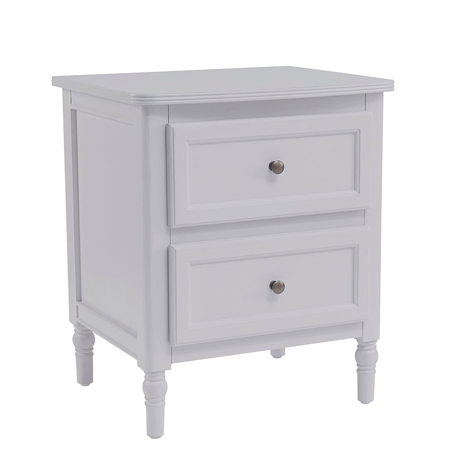 DUS-GOL-00711 Grade-B Dusk Ruby 2 Drawer Bedside Table - Washed Stone RRP £179