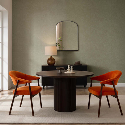 DUS-GOL-06986 Grade-B Dusk Frankie Dining Chair - Orange/Walnut RRP £129